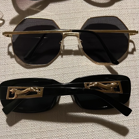 Lot 7 sunglasses sunnies heart square round oversized black 90s clear pink